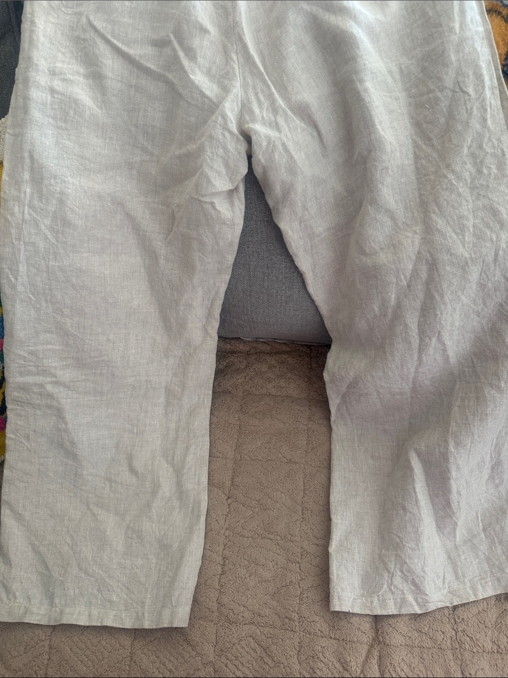Dissh Norah Tan Natural Linen Pants Fully Lined Pockets Size 2 - Picture 9 of 14